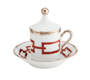 Ginori Catene Scarlet Tete a Tete Coffee Set